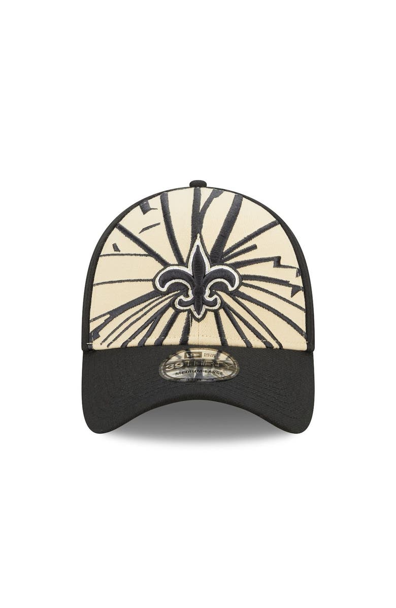 New Era Men's New Era Gold/Black New Orleans Saints Shattered 39THIRTY Flex Hat, Alternate, color, 