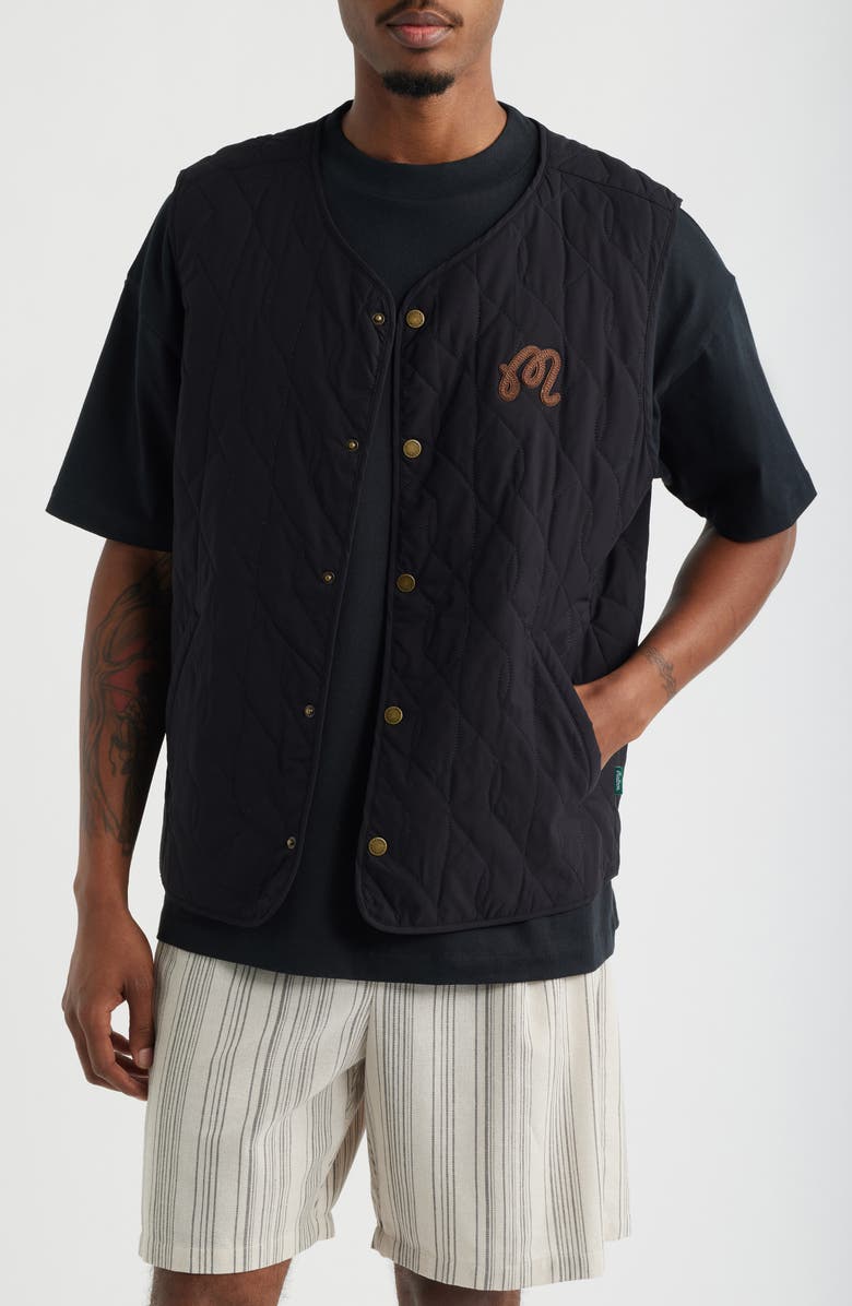MALBON Vincenzo Quilted Vest, Main, color, Black Onyx