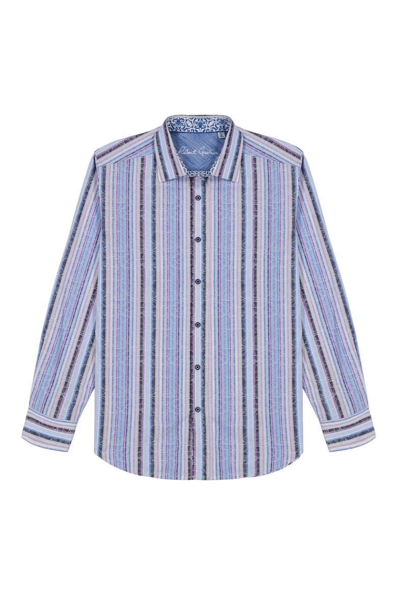 Drakeswood Stretch Cotton Button-Up Shirt, Alternate, color, BLUE MULTI