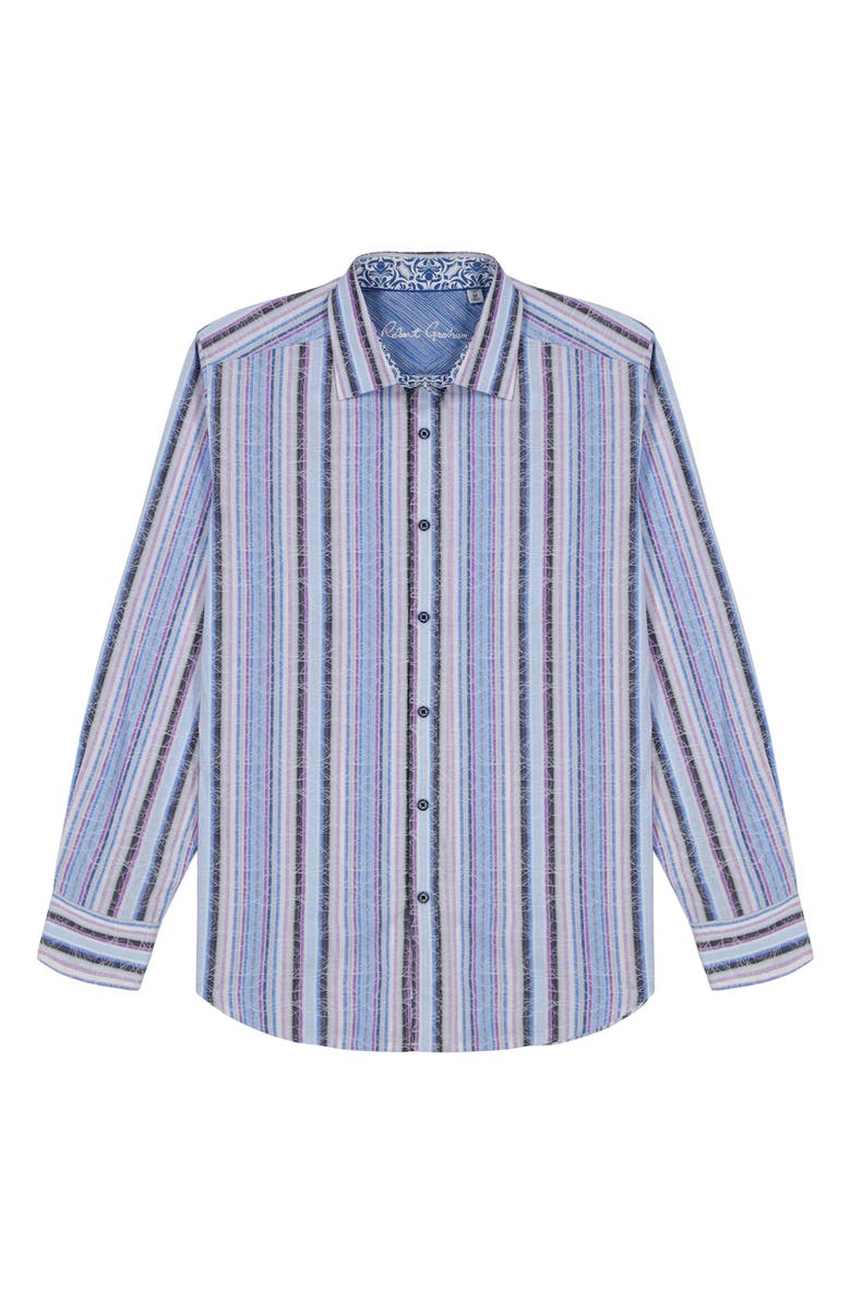 Robert Graham Drakeswood Stretch Cotton Button-Up Shirt, Alternate, color, Blue Multi
