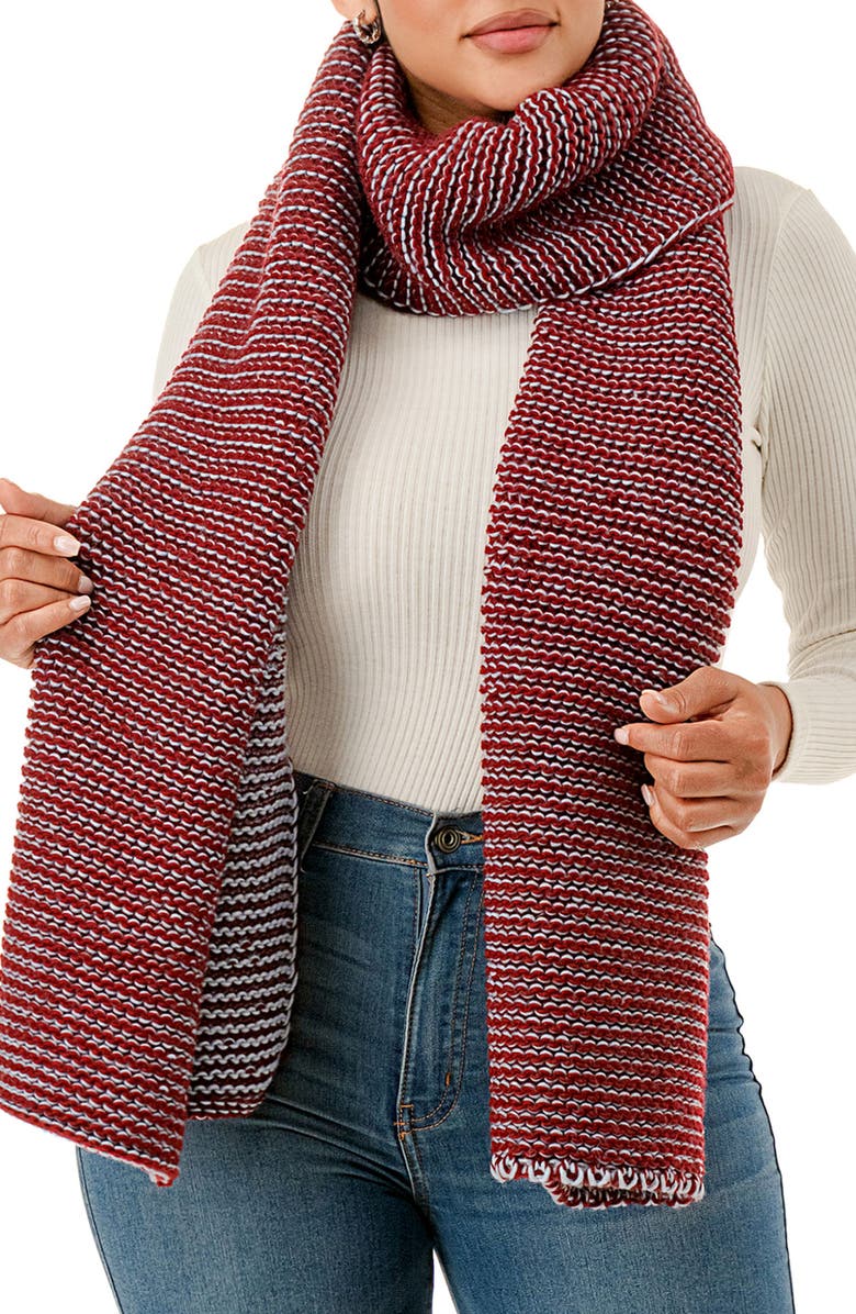 MARCUS ADLER Two-Tone Open Knit Scarf, Main, color, Burgundy