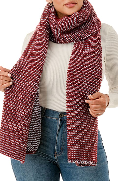 Two-Tone Open Knit Scarf