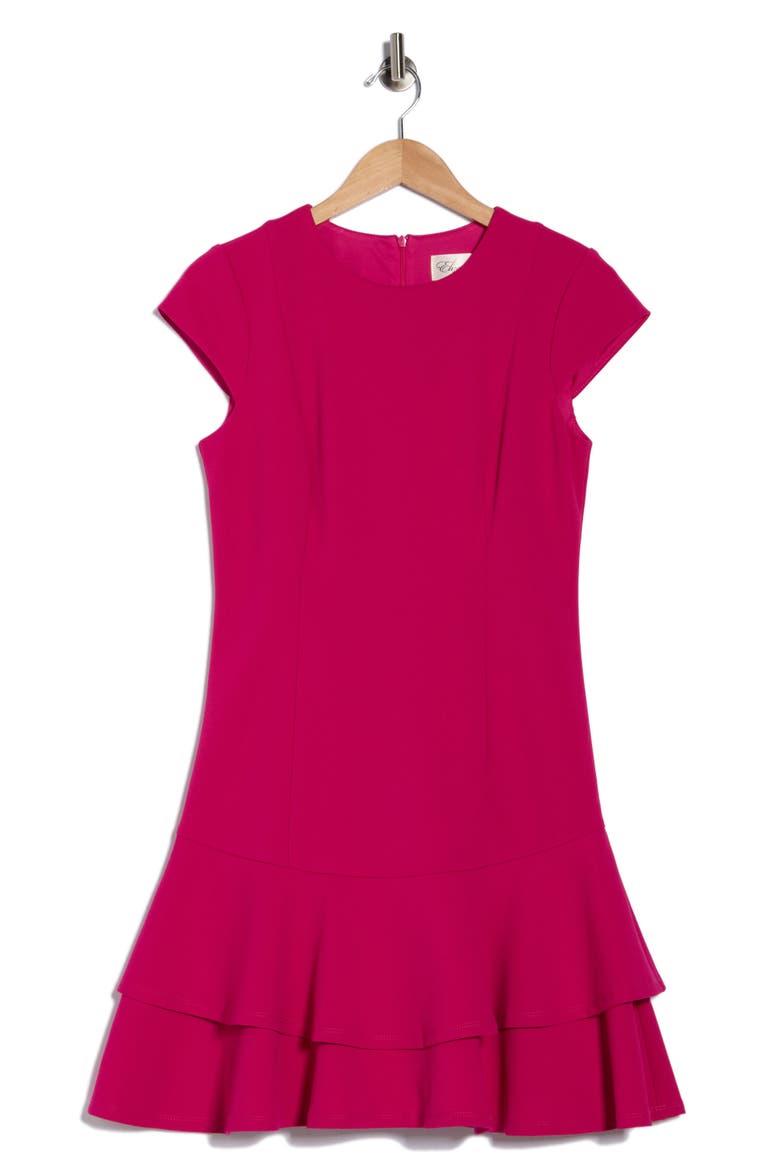 Cap Sleeve Double Ruffle Minidress, Alternate, color, MAGENTA