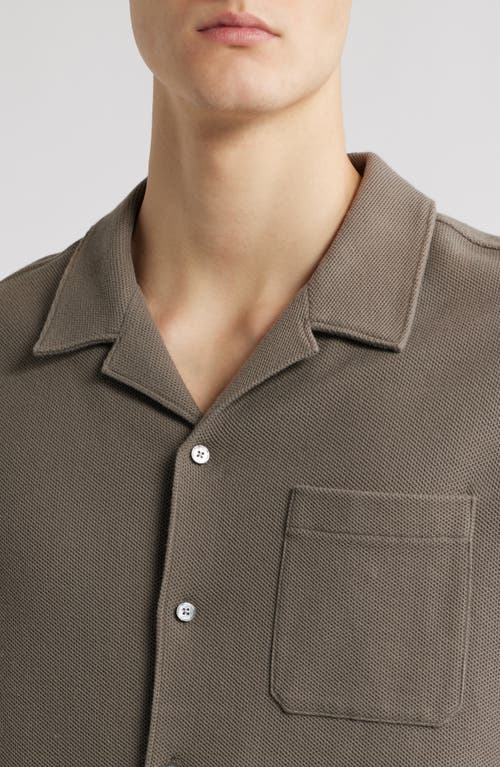 Frame Relaxed Jacquard Camp Shirt In Dark Sage