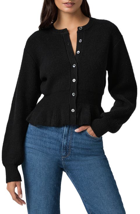 Roslin Wool Blend Peplum Cardigan