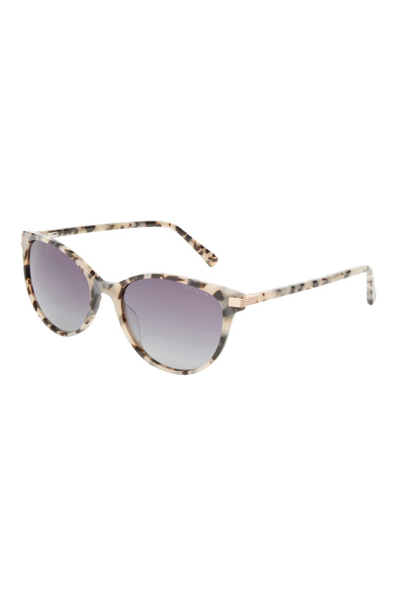 56mm Cat Eye Sunglasses, Alternate, color, IVORY