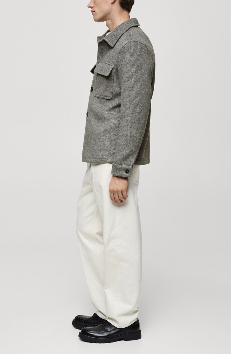 MANGO Wool Blend Overshirt, Alternate, color, 