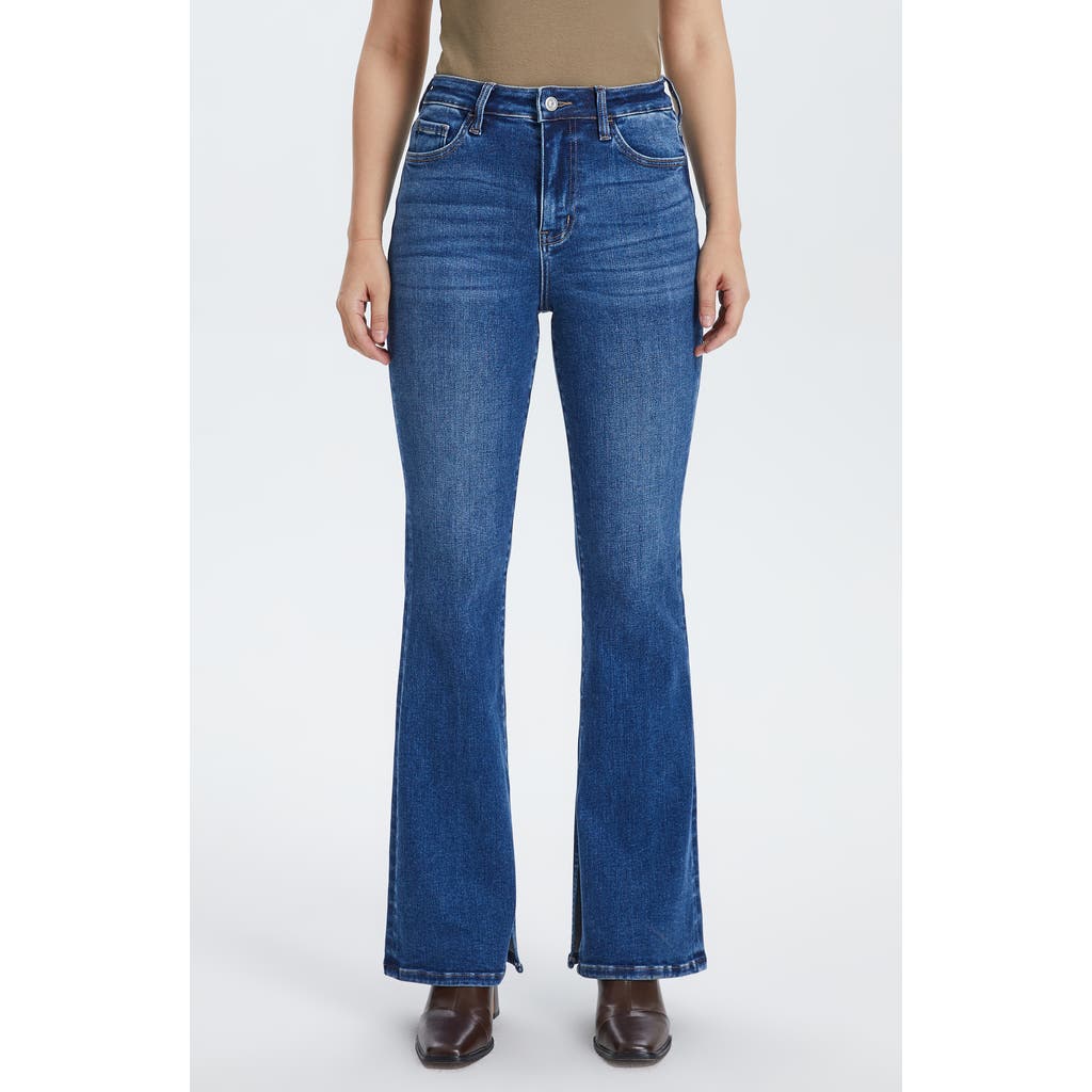 Shop Bayeas High Waist Slit Flare Jeans