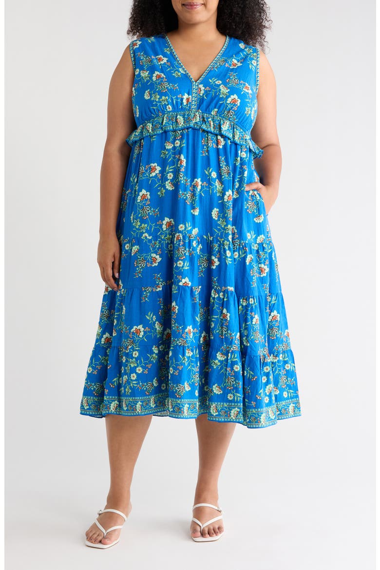 Sleeveless Surplice Maxi Dress, Main, color, WATER FLOATY FLORAL