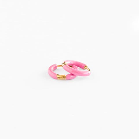 Enamel Hoop Earrings