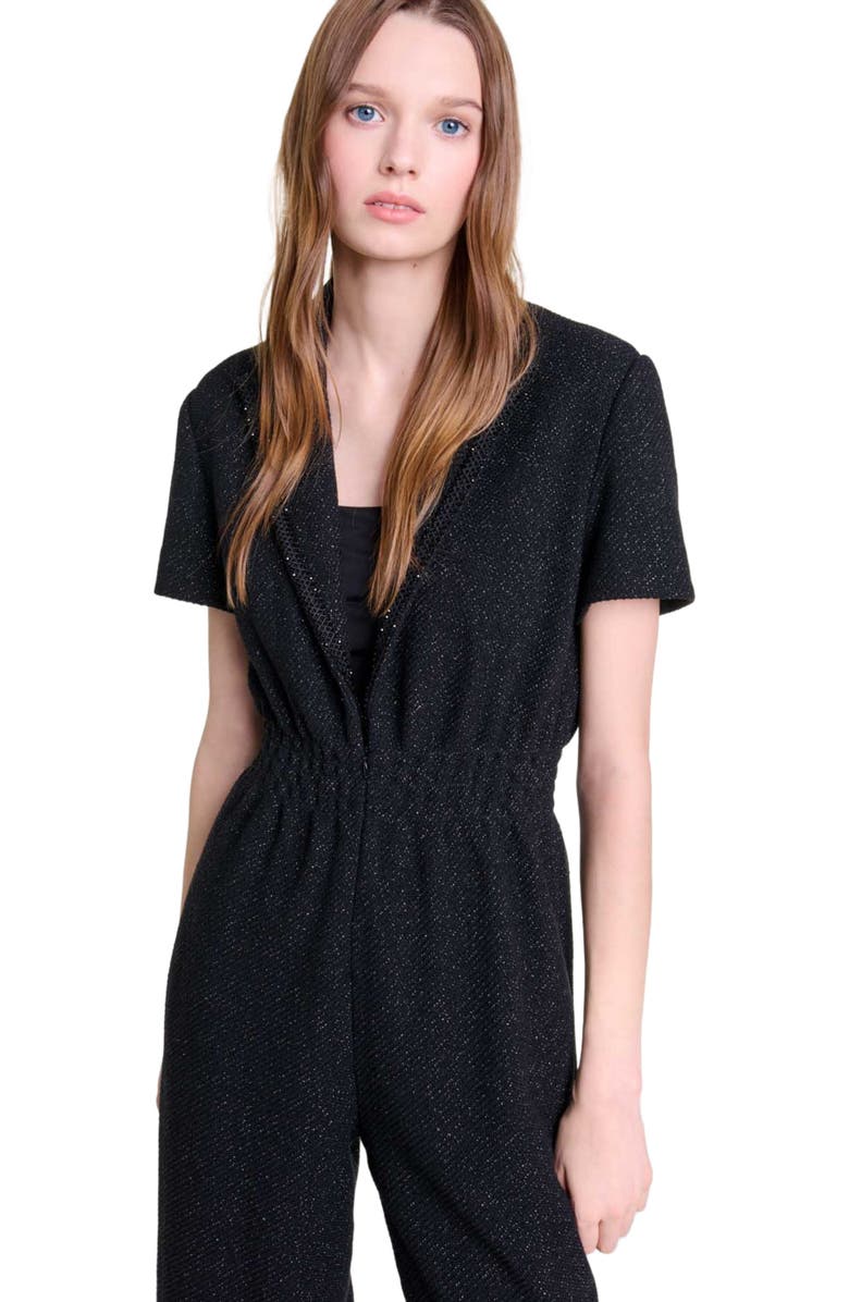 maje Tweed trouser suit, Alternate, color, 