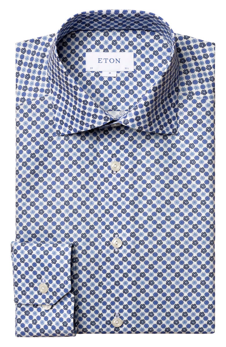 Eton Slim Fit Medallion Dress Shirt, Main, color,