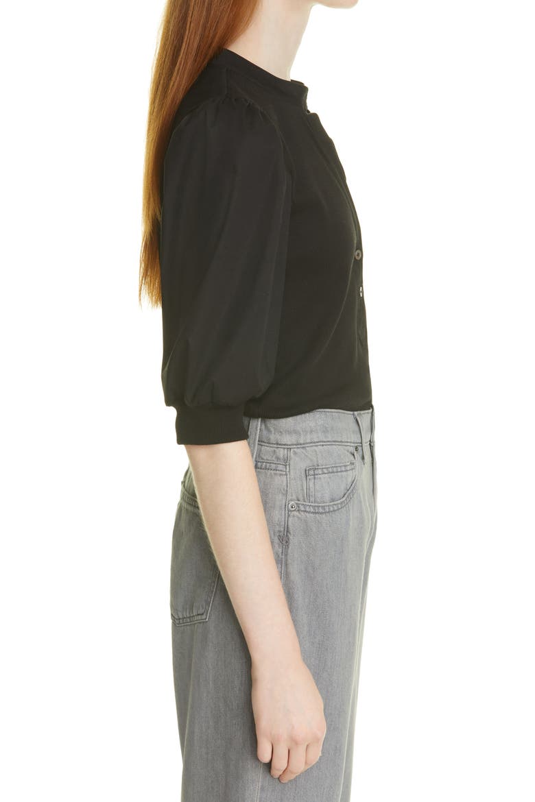 Coralee Front Button Blouse, Alternate, color, BLACK