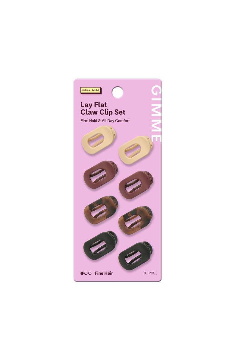 Gimme Beauty Mini Lay Flat Claw Clip Set, Main, color, Brown