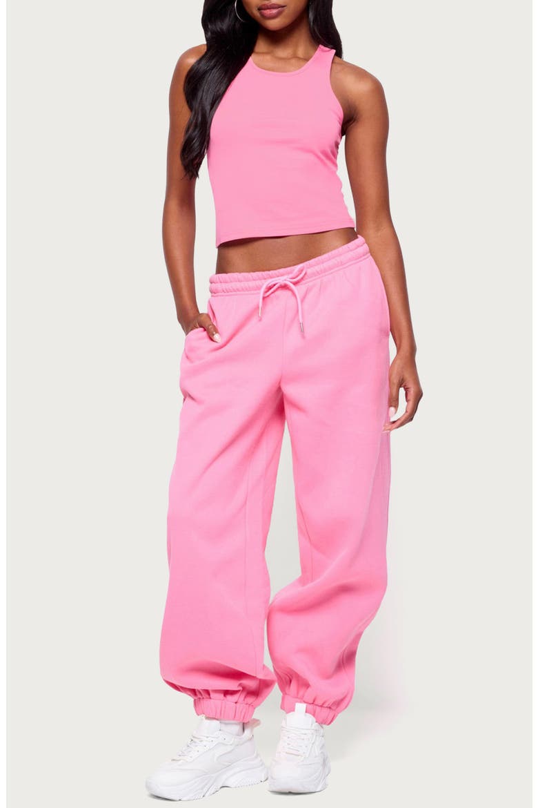 Francie Crop Stretch Cotton Rib Tank, Alternate, color, PINK