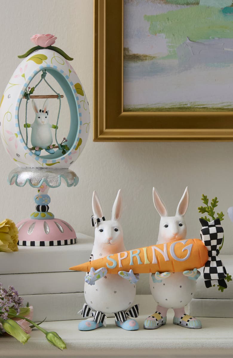 MACKENZIE CHILDS Patience Brewster Spring Rabbits, Alternate, color, White