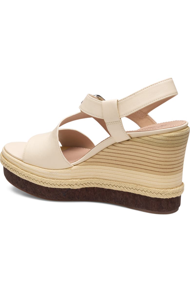 Johnston & Murphy Addison Asymmetric Slingback Platform Wedge Sandal, Alternate, color, Bone Nappa Leather