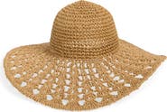 Steve Madden Textural Straw Crochet Floppy Hat
