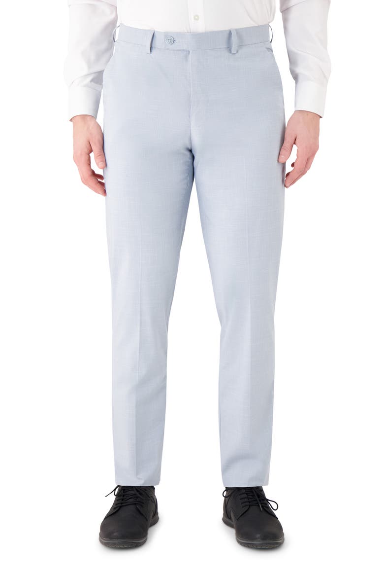 Vince Flat Front Texture Stretch Dress Pants, Main, color, 452 LIGHT BLUE