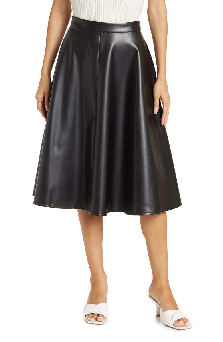 Alexia Admor Faux Leather Midi Skirt, Main, color, 