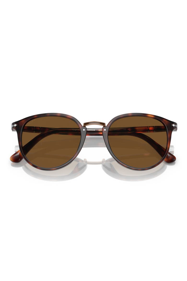PO3210S 54mm Polarized Oval Sunglasses, Alternate, color, HAVANA / POLAR BROWN