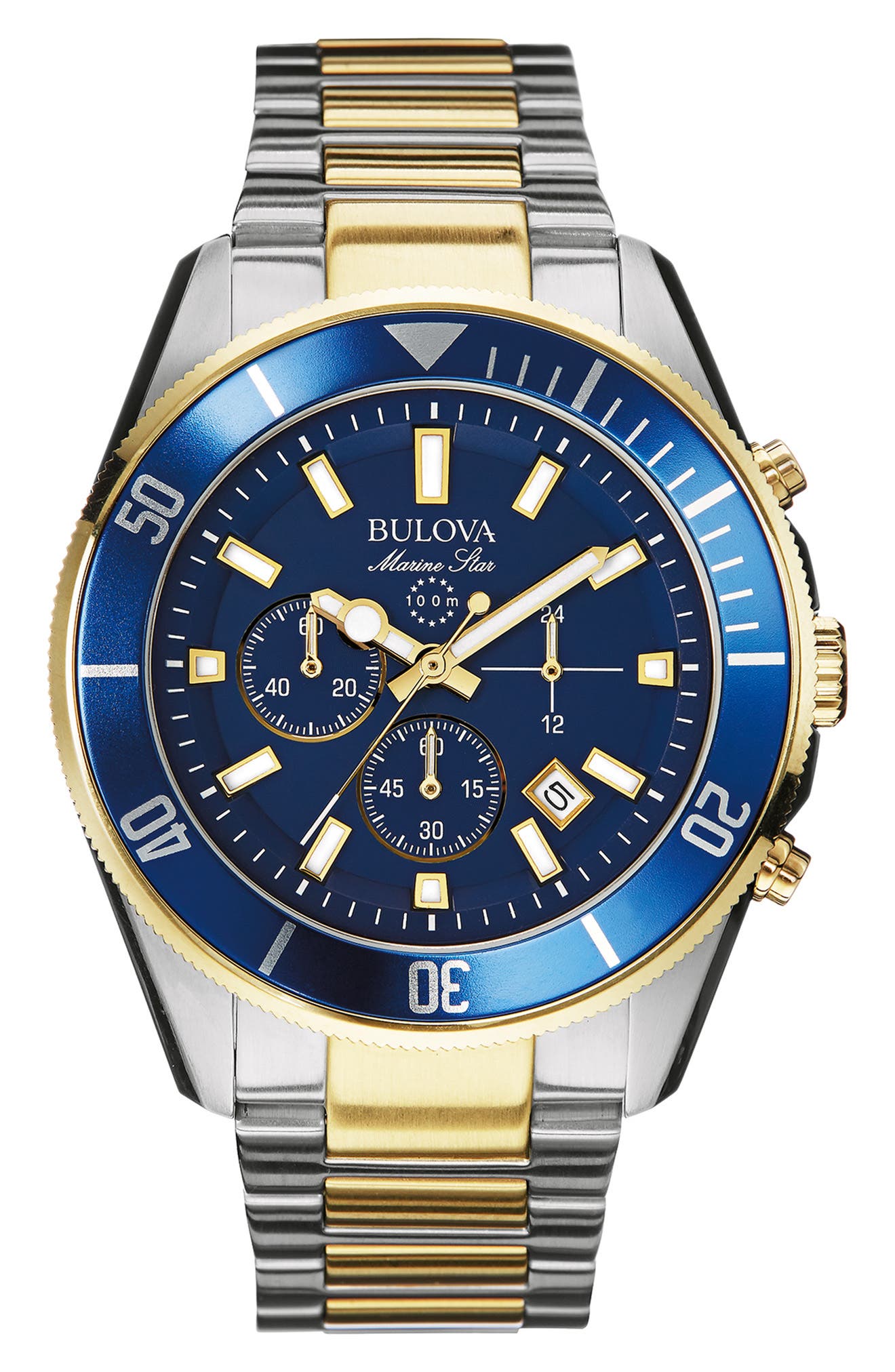 BULOVA Marine Star Two-Tone Stainless Steel Bracelet Watch, 43mm