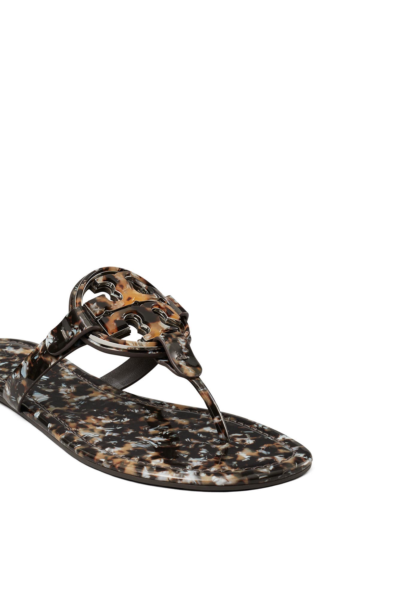 Tory Burch Miller Thong Sandal, Alternate, color, Caramel Multi / Caramel Multi