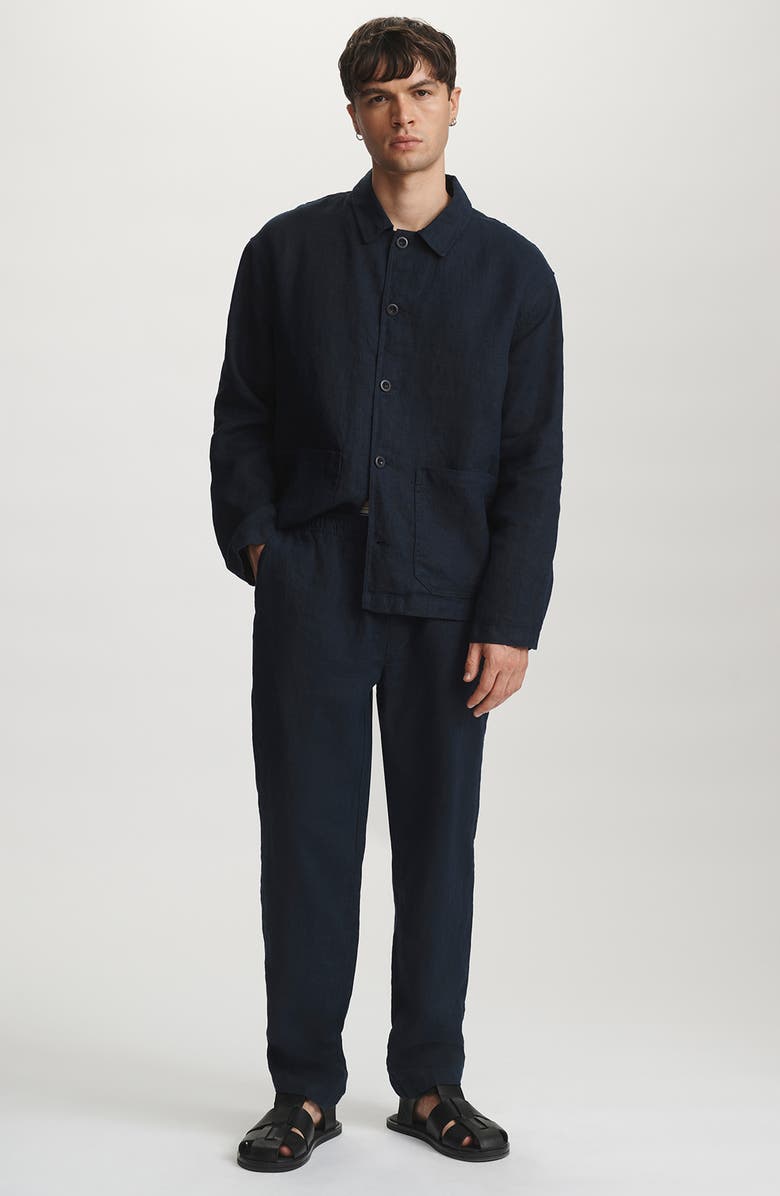 Mavi Jeans Relaxed Fit Linen Button-Up Shirt, Alternate, color, Dark Sapphire