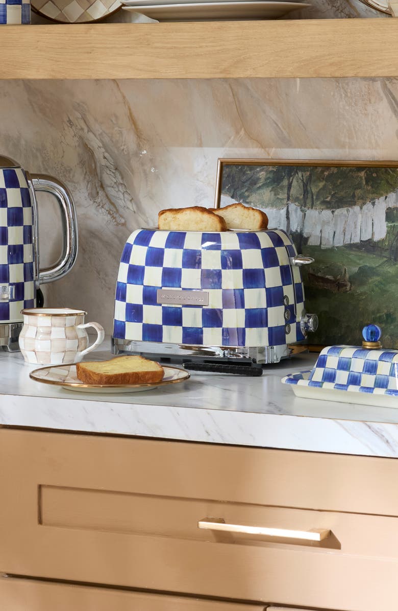 MACKENZIE CHILDS Royal Check 2-Slice Toaster, Alternate, color, Royal