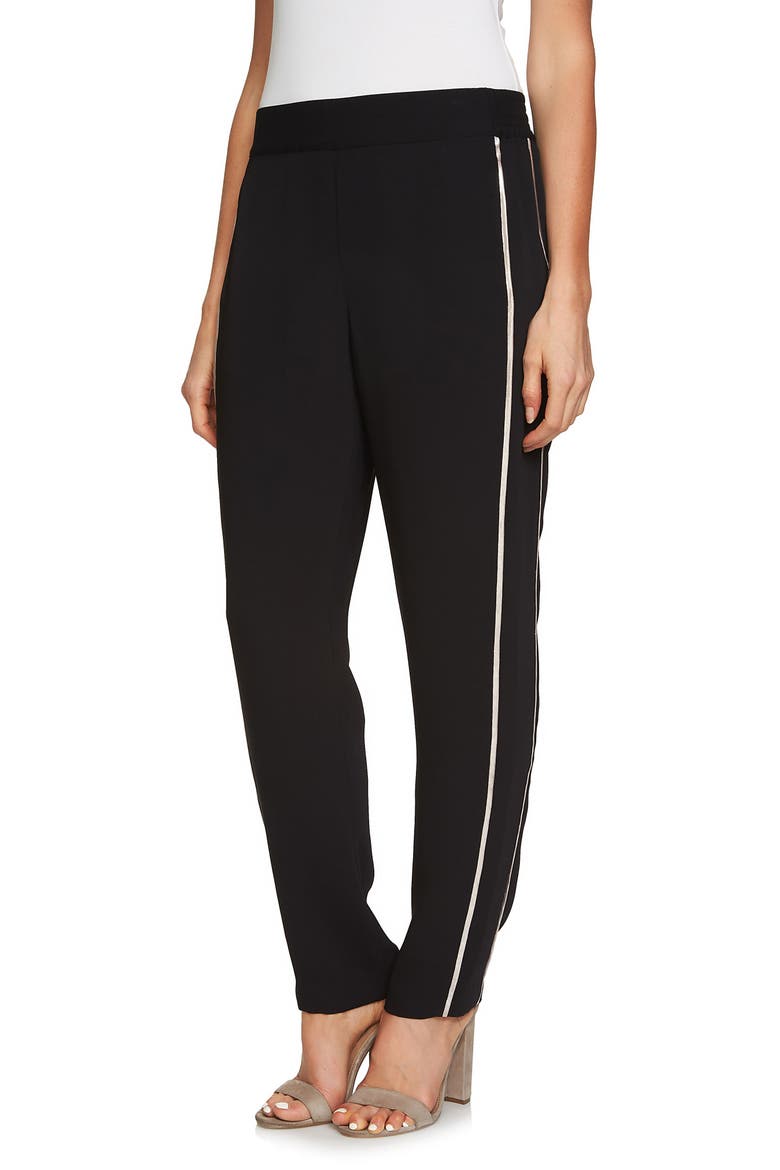 Metallic Stripe Pants, Main, color, RICH BLACK