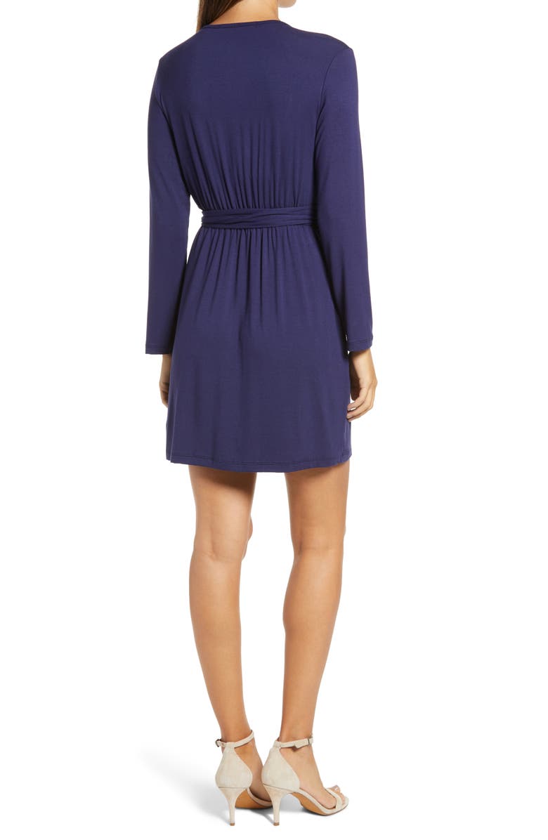 Fraiche by J Long Sleeve Wrap Dress, Alternate, color, 