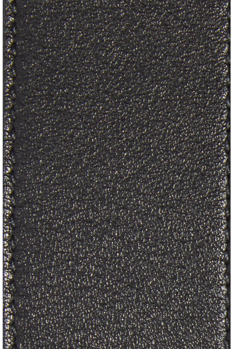 Cassandre Logo Leather Belt, Alternate, color, BLACK