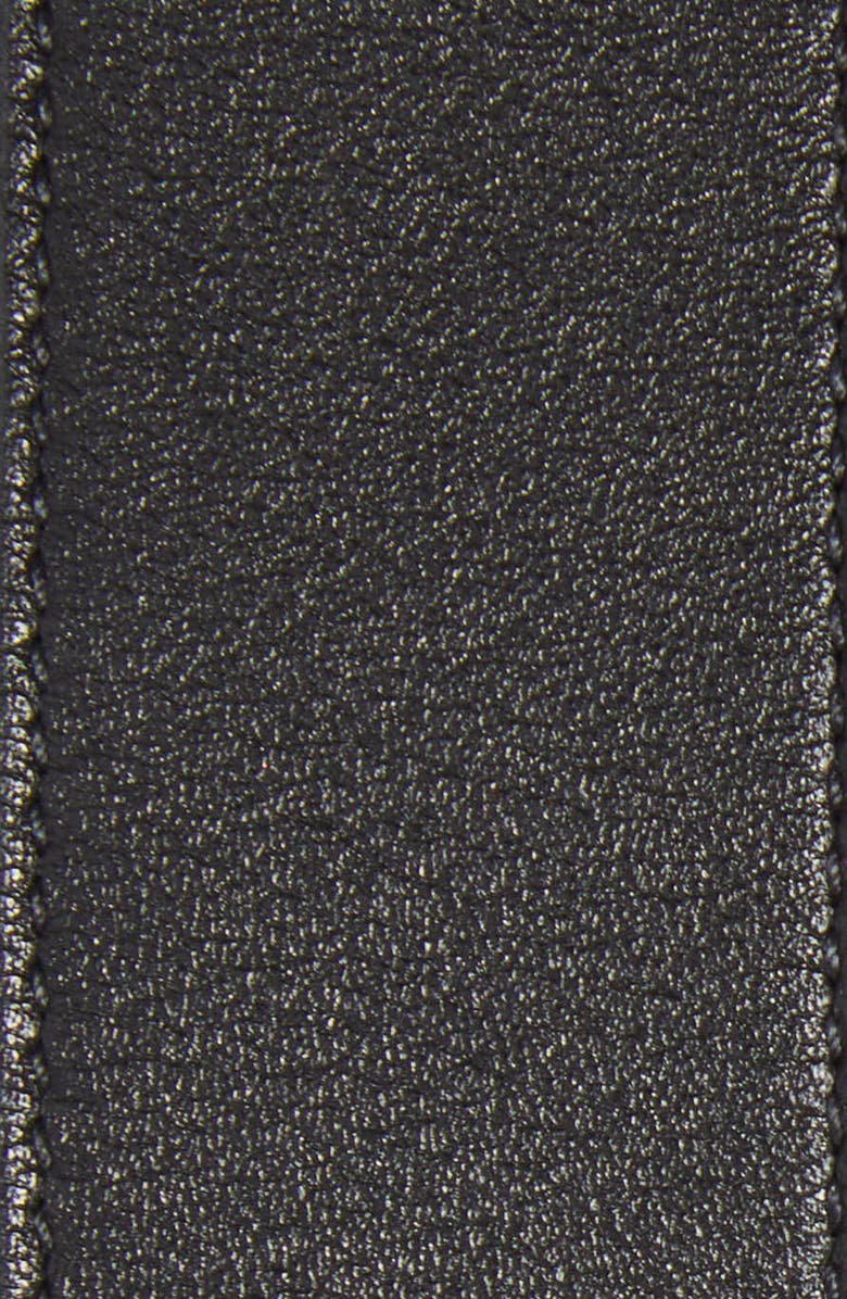 Saint Laurent Cassandre Logo Leather Belt, Alternate, color, Black