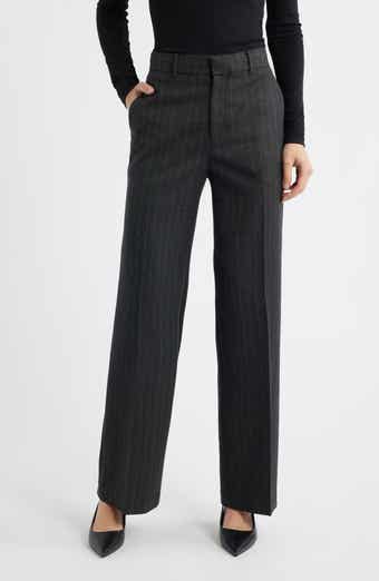 FRAME The Relaxed Pinstripe Straight Leg Trousers
