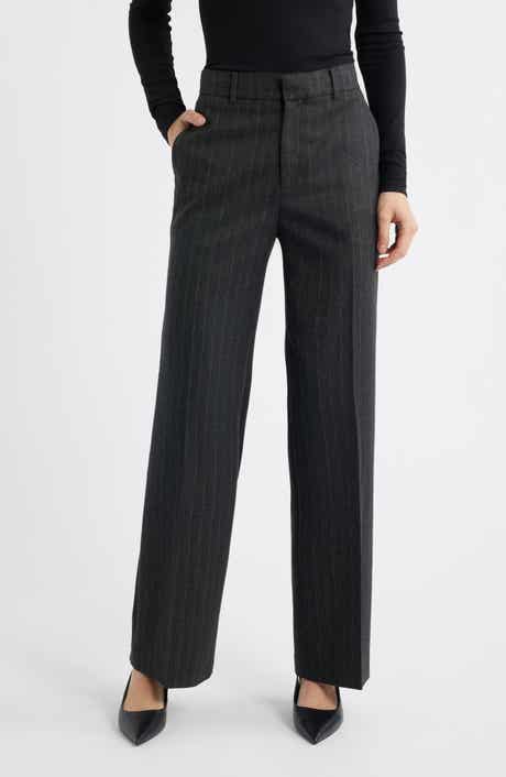 FRAME The Relaxed Pinstripe Straight Leg Trousers
