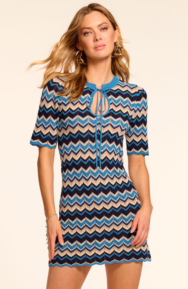 Ramy Brook Lucas Chevron Knit Minidress, Alternate, color, 