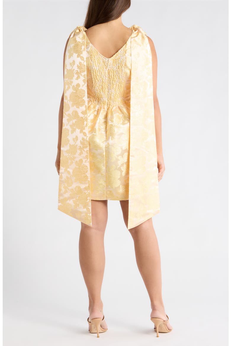 Duson Jacquard Bow Sash Minidress, Alternate, color, CHAMPAGNE
