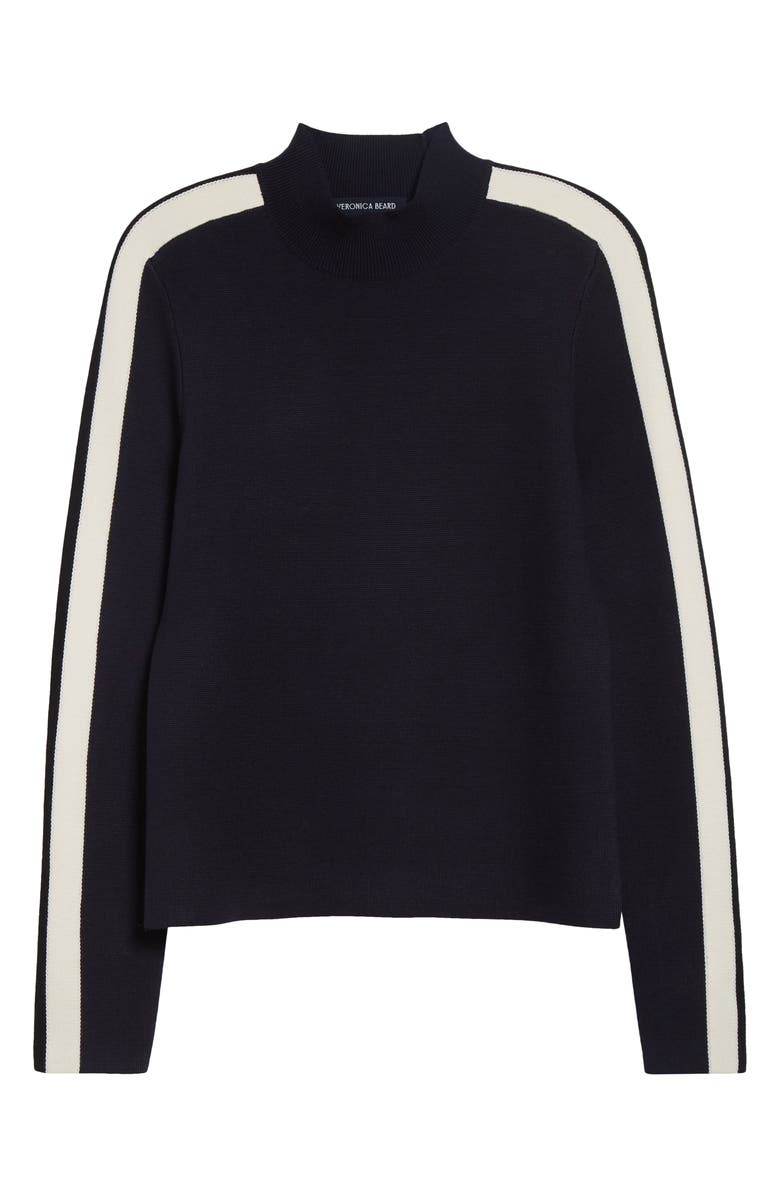 Veronica Beard Asante Side Stripe Sweater, Main, color, Navy