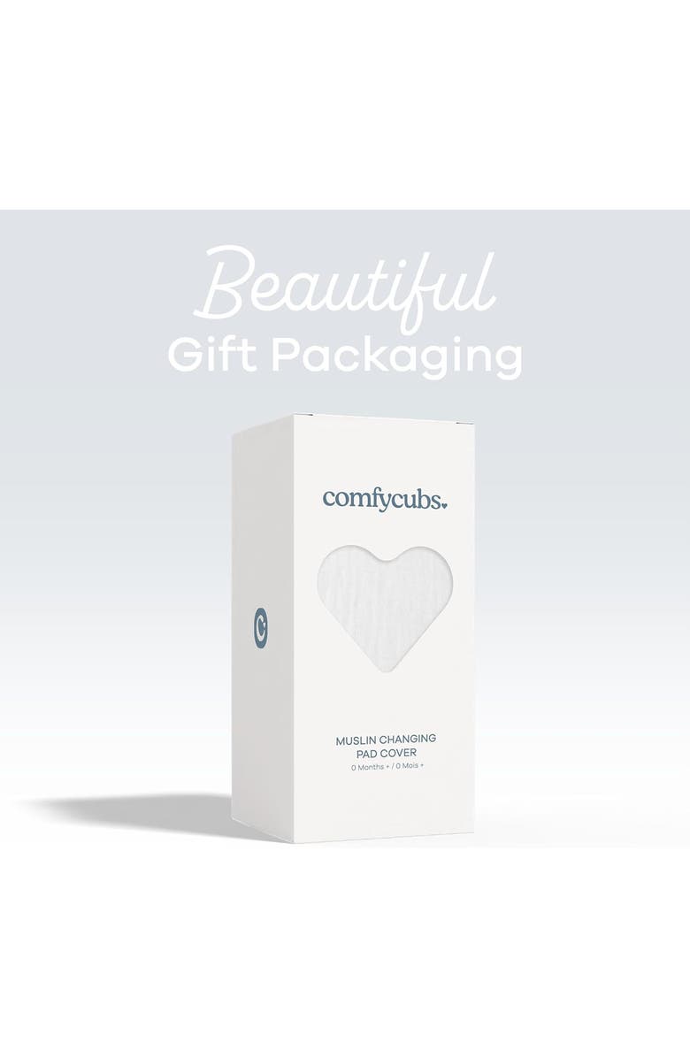 Comfy Cubs Muslin Fitted Changing Pad Cover, Alternate, color, White