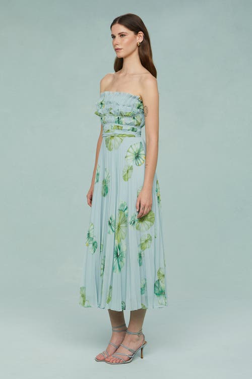 Amur Cathy Floral Plisse Midi Dress