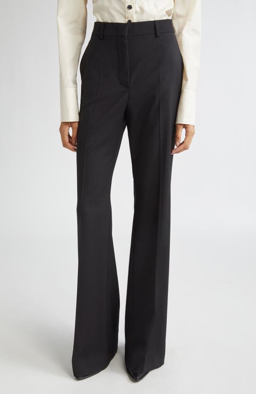 Sportmax Hangar Virgin Wool Flare Leg Trousers In Black