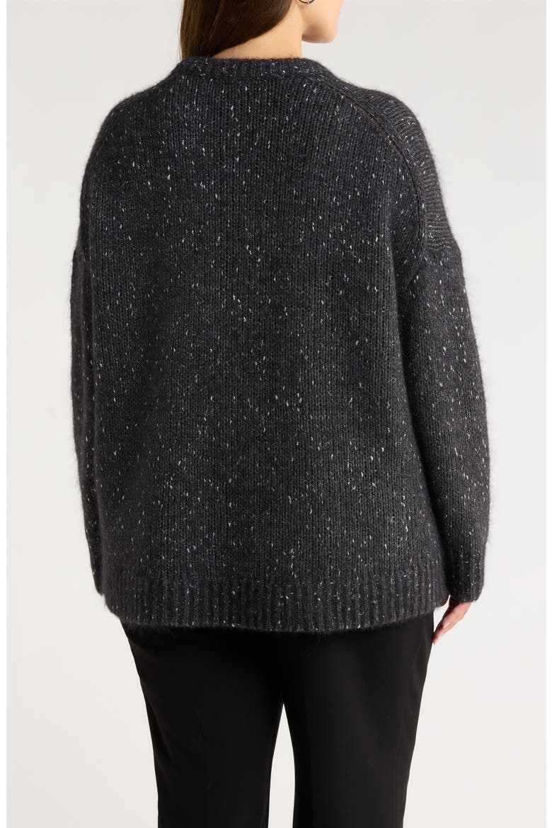 Metallic Crewneck Sweater, Alternate, color, GREY DK HTR METALLIC MARL
