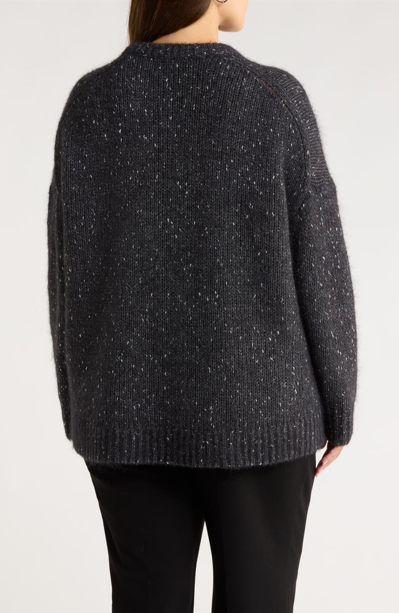 Nordstrom Metallic Crewneck Sweater, Alternate, color, Grey Dk Htr Metallic Marl