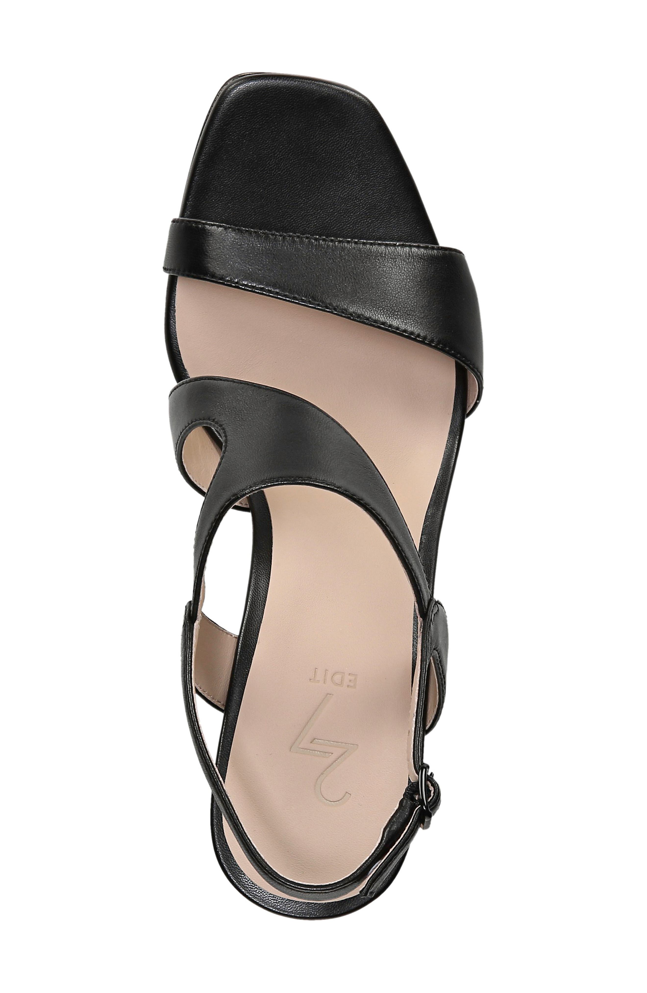 27 EDIT Lanie Sandal, Alternate, color, BLACK LEATHER