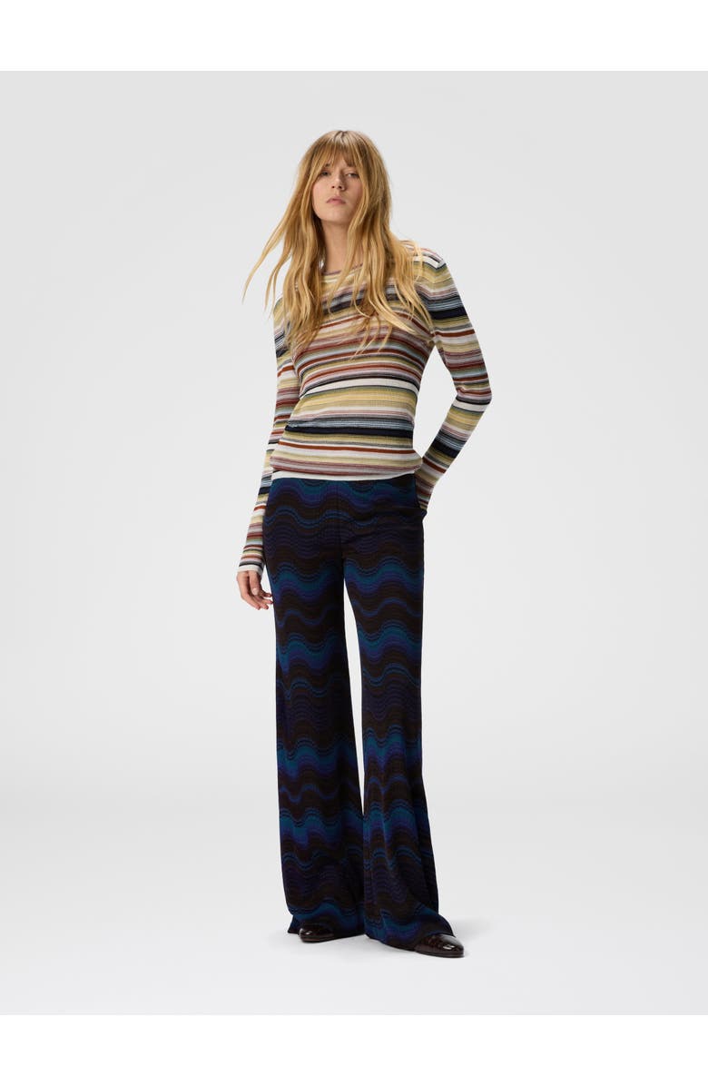 Missoni Striped Crew Neck Sweater, Alternate, color, Yellow & Brown