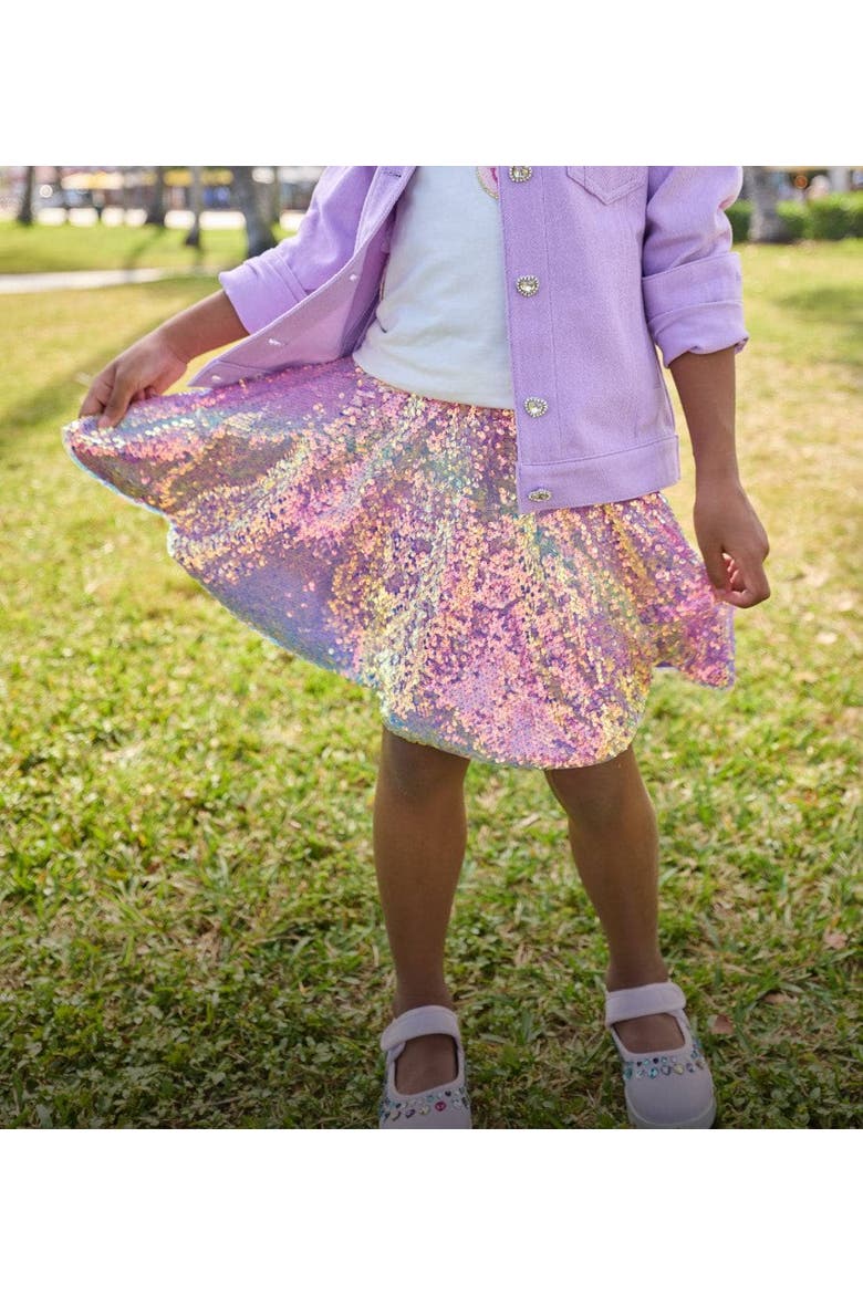 Sequin Ombre Party Skirt, Alternate, color, Pink
