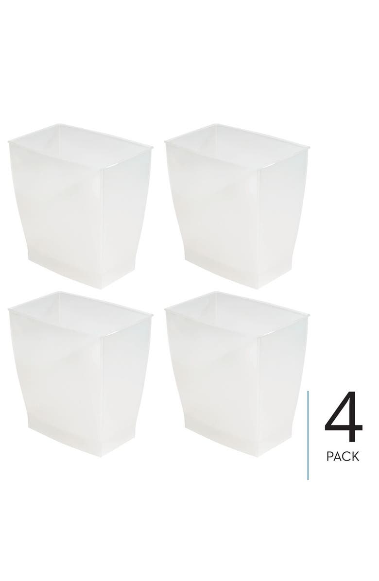 iDesign Small Rectangular Bathroom Trash Cans - Set of 4 - Gray, Alternate, color, Frost