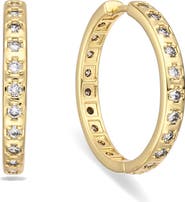EYE CANDY LOS ANGELES Anaya 18k Gold Plate Cubic Zirconia Hoop Earrings