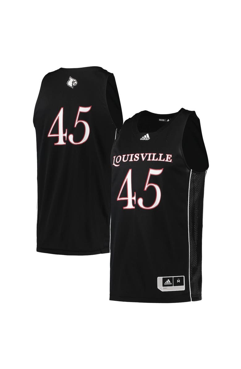 adidas Men's adidas #45 Black Louisville Cardinals Swingman Basketball Jersey, Main, color, Black