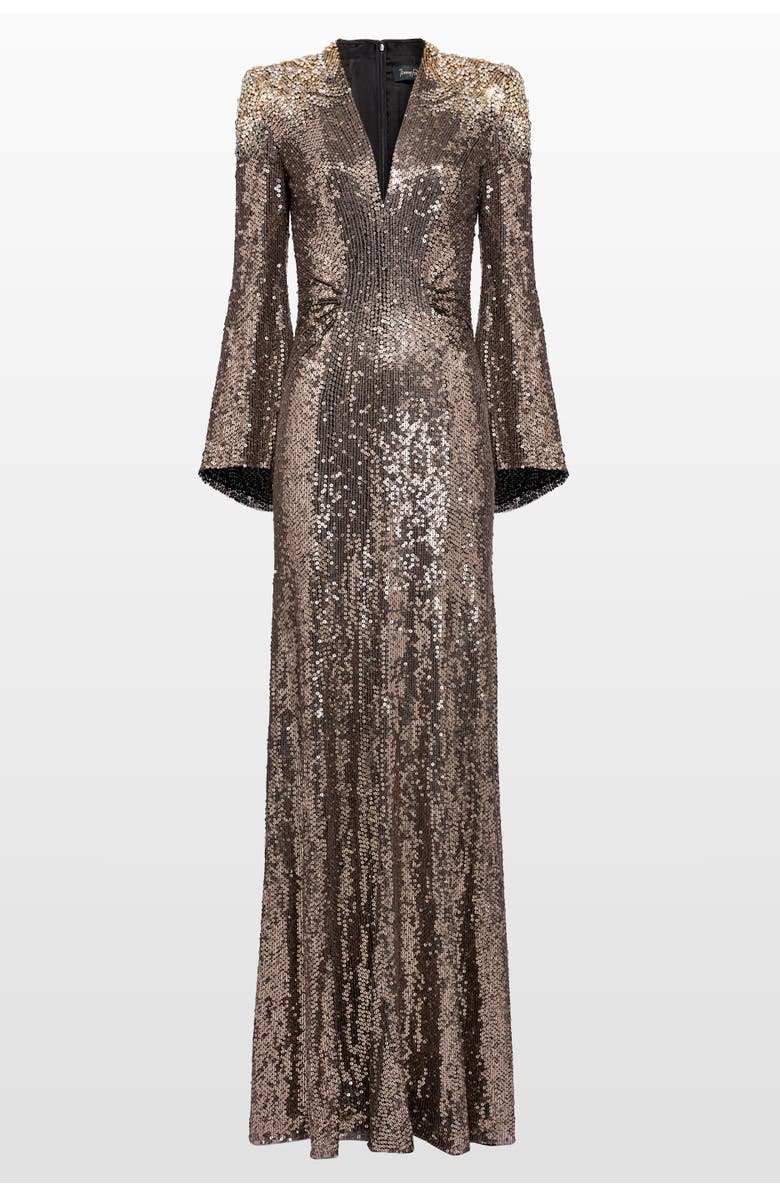 Jenny Packham Zinnia embellished gown, Main, color, Liquorice